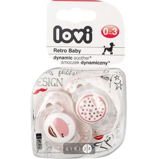 Пустушка Lovi Retro Baby силіконова динамічна 0-3 міс 2 шт 22/803