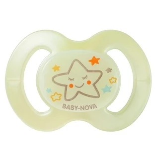 Пустушка Baby-Nova 24222 силіконова ортодонтальна,  розмір 1, світиться в ночі, колір в асортименті 