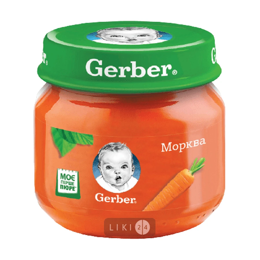 Овощное пюре Gerber Морковь с 6 месяцев, 80 г: ціни та характеристики