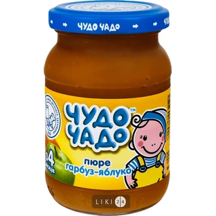 Пюре Чудо-чадо Тыква и яблоко с сахаром, 170 г, с 4 месяцев
