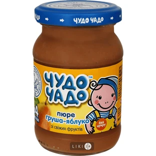 Пюре Чудо-чадо Груша и яблоко без сахара, 170 мл