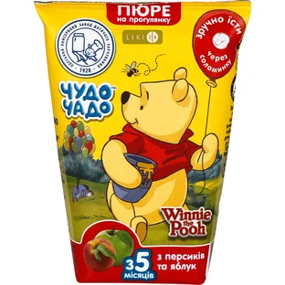 Пюре Чудо-Чадо персик, яблуко з цукром, 130 г
