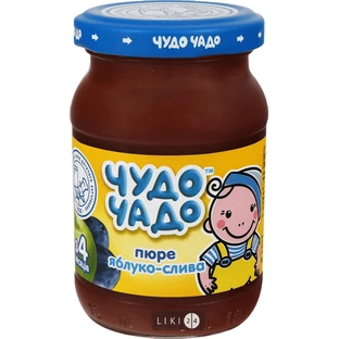 Пюре Чудо-чадо Яблоко и слива с сахаром, 170 г