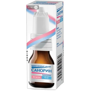 Санорин крап. назал./оч. 0,05 % фл. 10 мл
