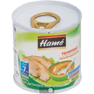Мясное пюре Hame Телятина с 7 месяцев 100 г