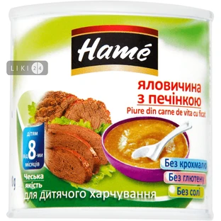 Мясное пюре Hame Говядина с печенью с 8 месяцев 100 г