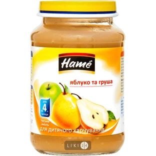 Фруктове пюре Hame яблуко і груша, 190 г