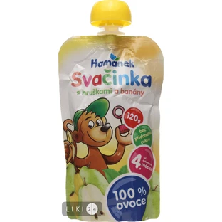 Пюре Hamanek груша и банан, 120 г
