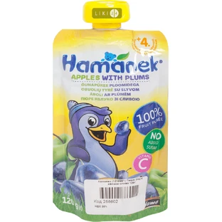 Пюре Hamanek яблуко і сливи, 120 г