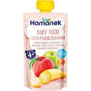 Пюре Hamanek ек яблоко с персиком и бананом с 4 месяцев 120 г