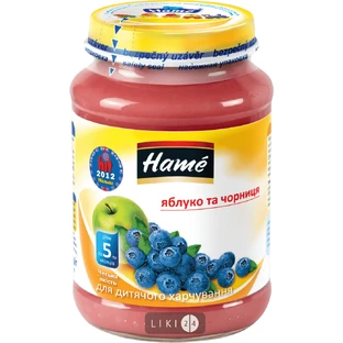 Фруктове пюре Hame яблуко і чорниця, 190 г