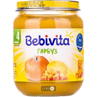 Пюре овощное "гарбуз" "bebivita" 125 г, з 4 міс.