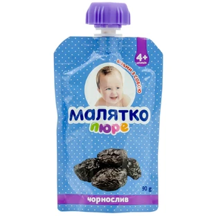 Пюре фруктовое детское Малятко Чернослив с 4-х месяцев дой-пак 90 г