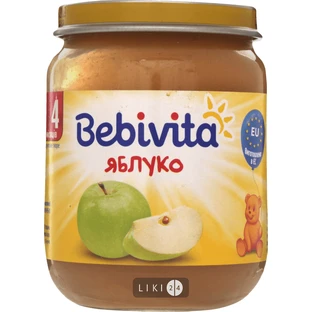 Пюре фруктовое "яблоко" тм "bebivita" 125 г, с 4 мес.