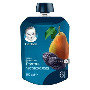 Пюре Gerber Груша и чернослив с 6 месяцев 90 г №16