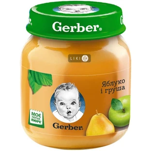 Пюре фруктове тм "gerber" "яблуко і груша" вітамін., з 5 місяців