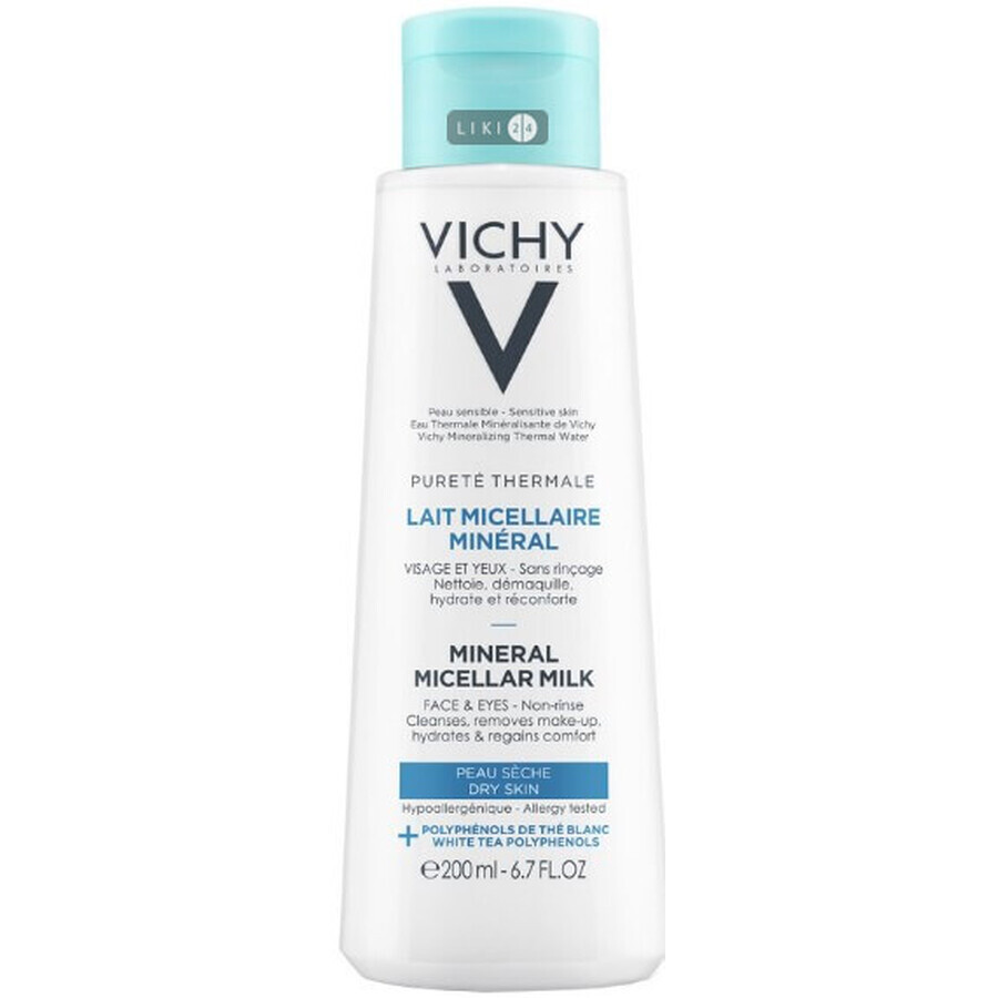 Мицеллярне молочко Vichy Purete Thermale Detox для нормальної та змішаної шкіри 200 мл: ціни та характеристики