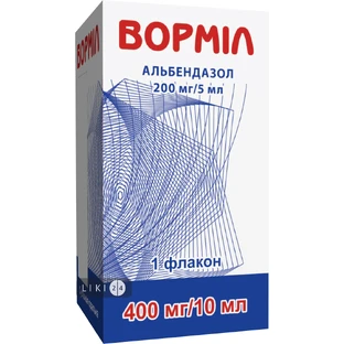 Вормил сусп. оральн. 200 мг/5 мл фл. 10 мл
