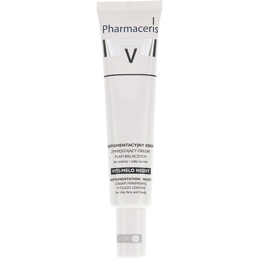 Крем для обличчя Pharmaceris V Vity-Melo Репігментаціонний нічний скорочує вітіліго та гіперпігментацію, 40 мл: ціни та характеристики