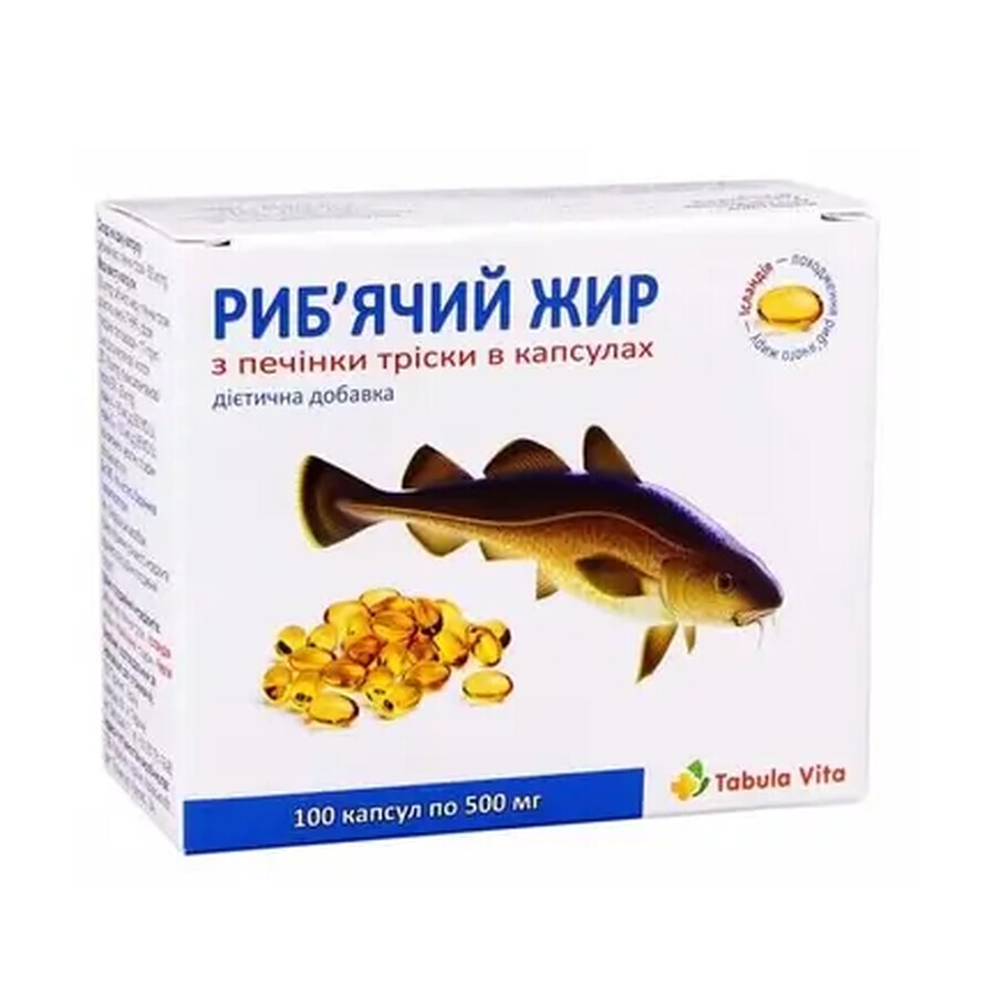 Рыбий жир из печени трески Табула Вита капс. 500 мг №100: цены и характеристики