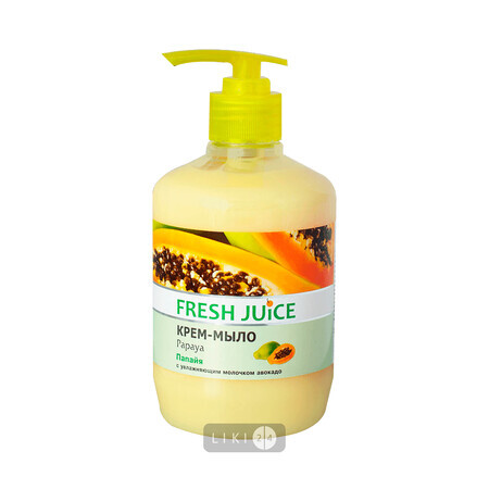Крем-мыло Fresh Juice с увлажняющим молочком авокадо Papaya, 460 мл дозатор