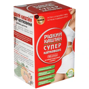 Рідкий каштан Супер Клітковина капсули, №100