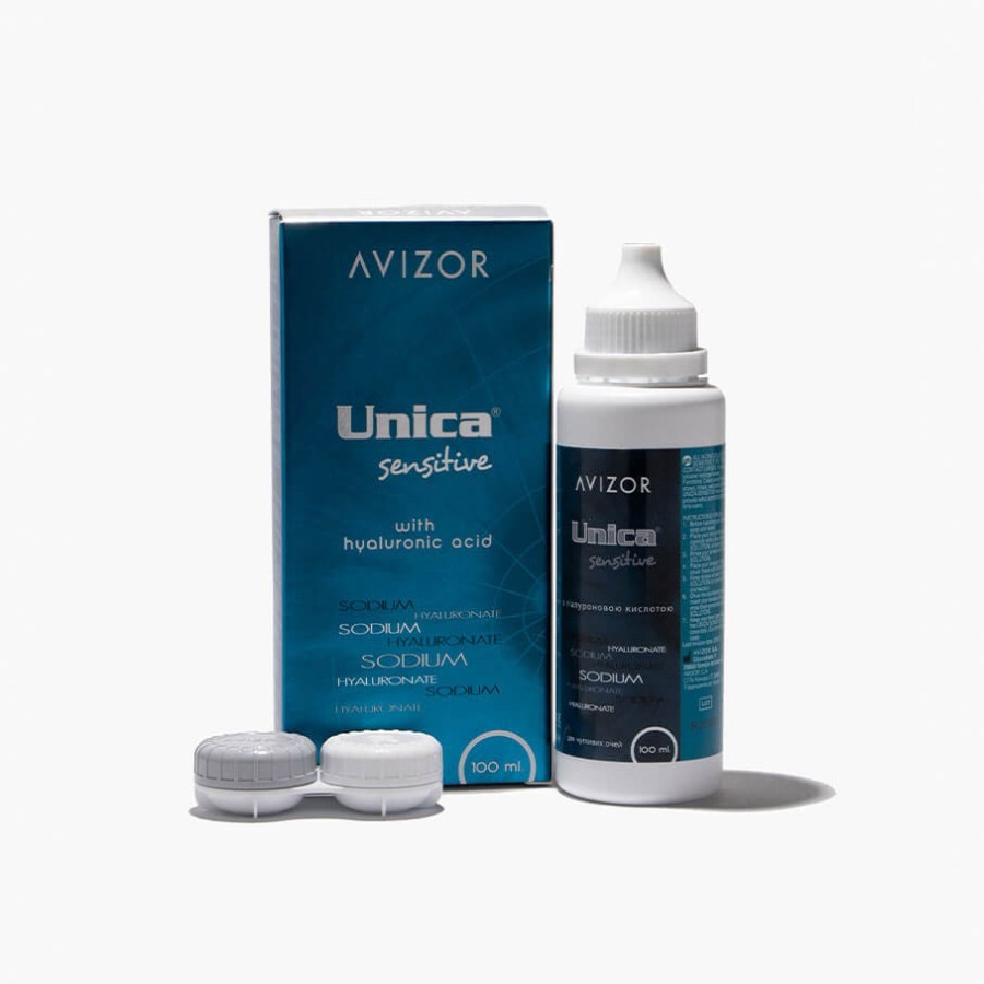 Раствор для ухода за контактными линзами avizor unica sensitive 100 мл: цены и характеристики