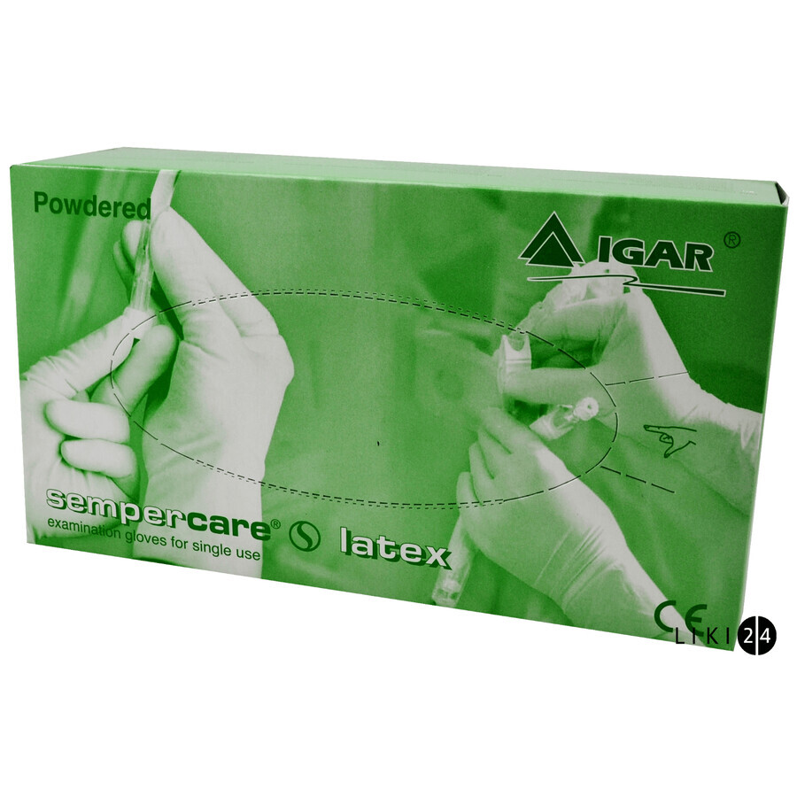 Перчатки медицинские латексные смотровые sempercare нестерильные припудренные размер L (8-9) №100: цены и характеристики