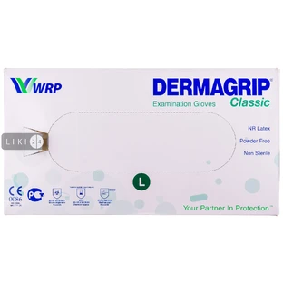 Перчатки медицинские смотровые нестерильные "dermagrip" латексные неприпудренные 9-10, classic №100