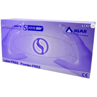 Рукавички Igar Sempercare nitrile медичні оглядові нітрилові нестерильні, без пудри, розмір L (8-9), №200 (100 пар)