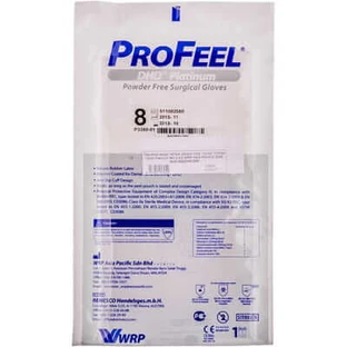 Рукавички медичні хірургічні стерильні "profeel dhd platinum" розмір 8 пара, н/припудр., латексні
