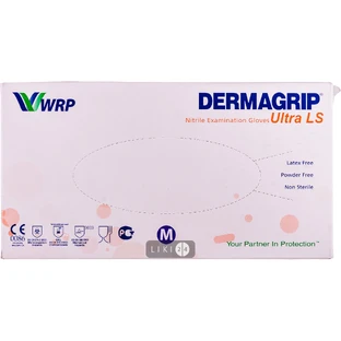 Рукавички оглядові "dermagrip" ultra ls нітрилові не містять латексу неприпудрені нестерильні M №2