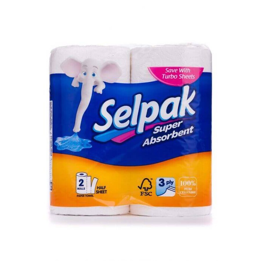 Рушники паперові Selpak білі 2 шт: ціни та характеристики