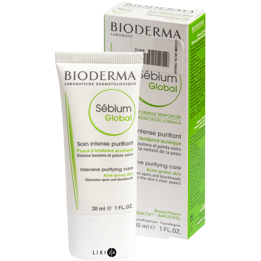 Крем для обличчя Bioderma Себіом Глобал, 30 мл: ціни та характеристики