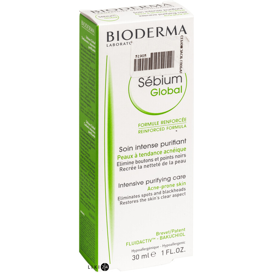 Крем для обличчя Bioderma Себіом Глобал, 30 мл: ціни та характеристики