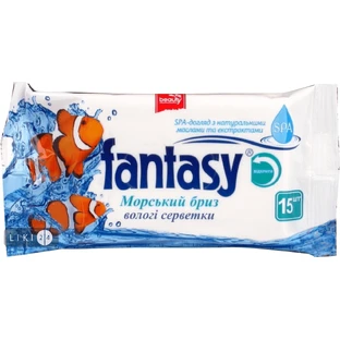 Серветки вологі "fantasy" морской бриз №15