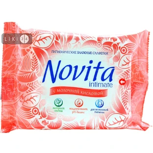 Серветки вологі Novita Intimate 15 шт