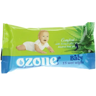 Вологі серветки Ozone для дітей з екстрактом алое вера 15 шт