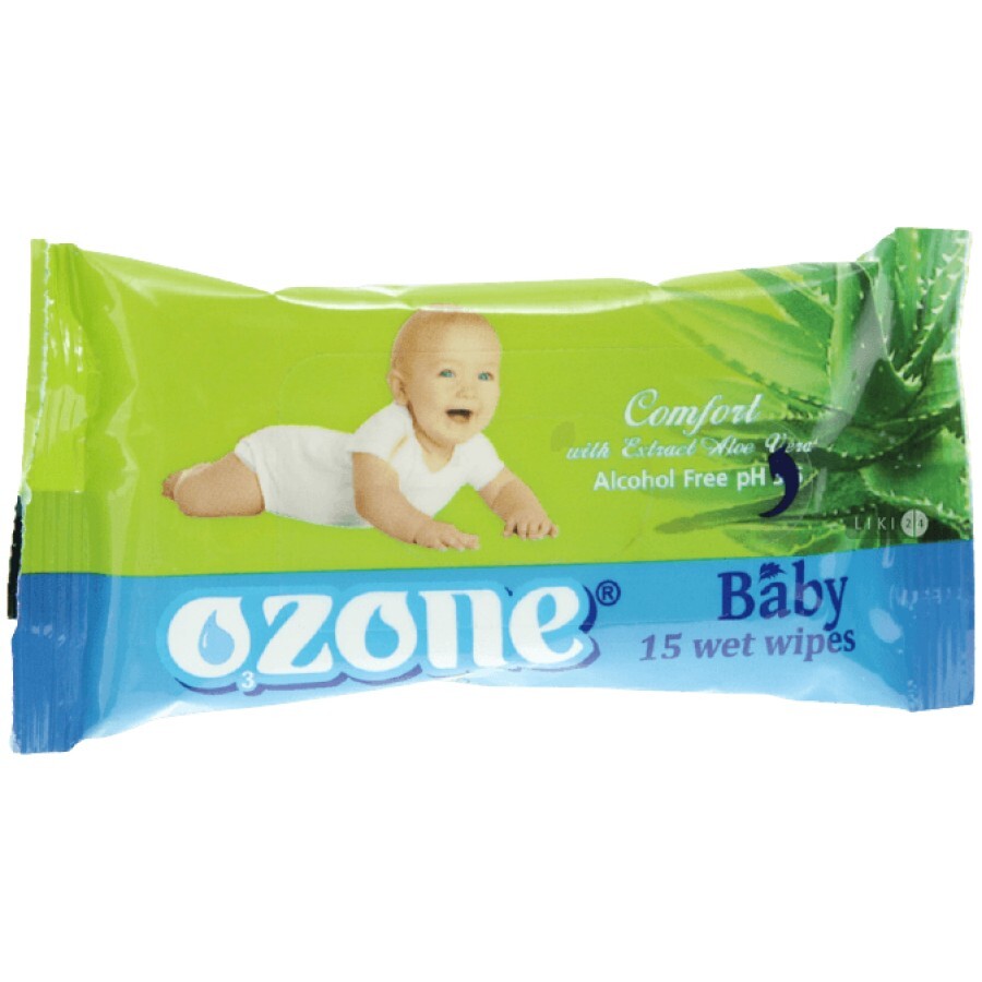 Влажные салфетки Ozone для детей с экстрактом алоэ вера 15 шт: цены и характеристики