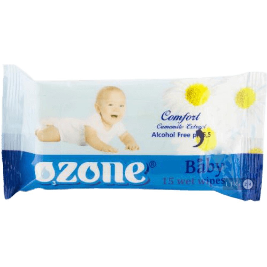 Влажные салфетки Ozone Ромашка 15 шт: цены и характеристики