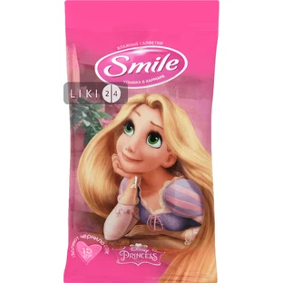 Салфетки влажные Smile Принцессы Дисней 15 шт