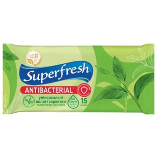 Влажные салфетки SuperFresh Green Tea 15 шт