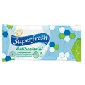 Влажные салфетки SuperFresh антибактериальные 15 шт