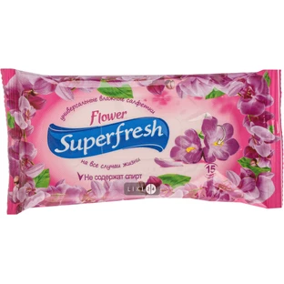 Салфетки влажные "super fresh" д/интимн. гигиены №15