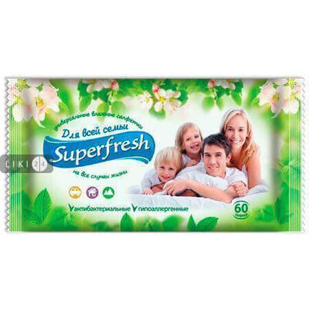 Влажные салфетки Superfresh для детей и мам с клапаном и витаминным комплексом 60 шт