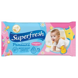 Вологі серветки Super Fresh Ромашка 15 шт