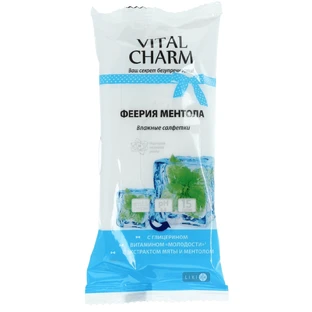 Влажные салфетки Vital Charm Феерия Ментола для рук 15 шт