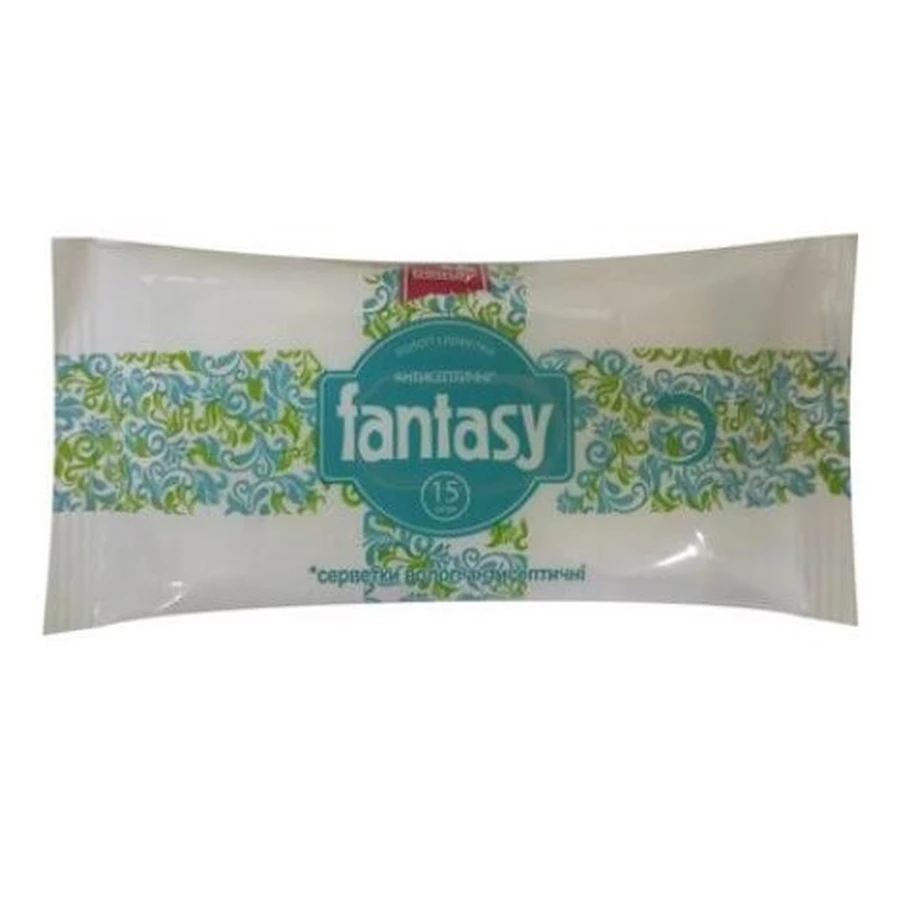 Серветки вологі Fantasy Beauty антисептичні, 15 штук: ціни та характеристики