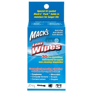 Вологі серветки Mack's Lens Wipes для оптики 6 шт