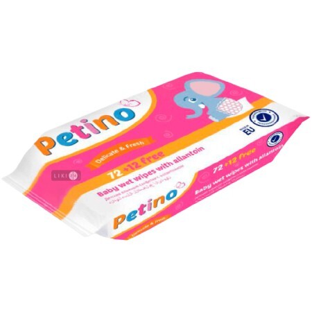 Вологі серветки Cleanic Petino з алантоїном 84 шт